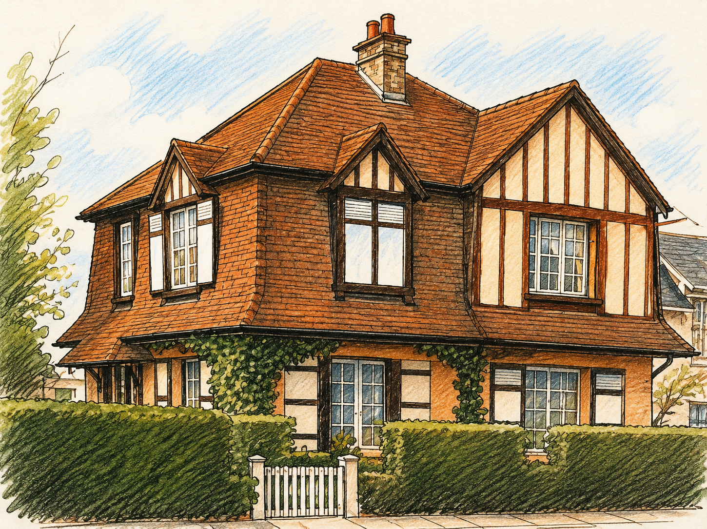 Illustration de la façade de Maison Anne-Marie à Houlgate